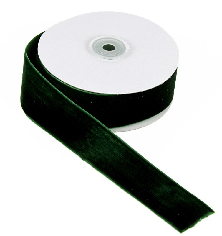 Picture of Ribbon Velvet Dark Green 38mm x 10 Yards Approx